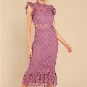 Love's High Hopes Plum Crochet Midi Dress